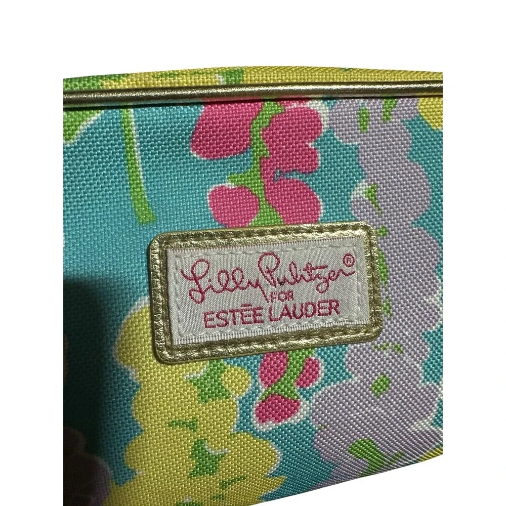 Estee Lauder x  LILLY PULITZER Floral Multicolor Makeup Bag EUC